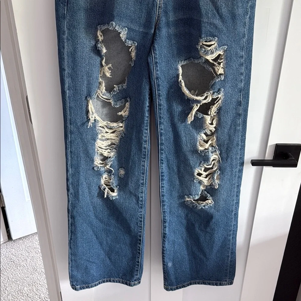 NWT Pilcro Anthropologie Distressed Blue Jeans Size 27 - Picture 4 of 9